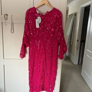Super cute BRIGHT PINK SEQUIN DRESS